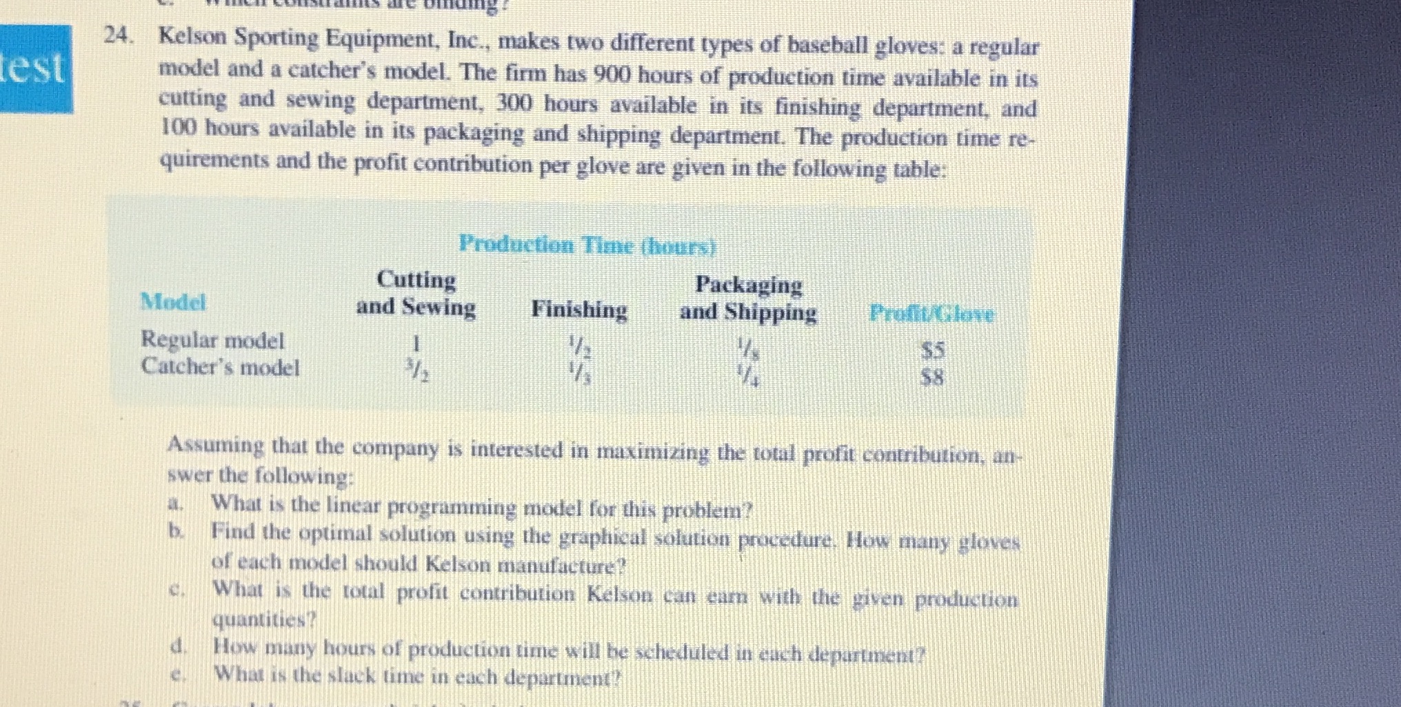 Linear programming : sensitivity analysis and