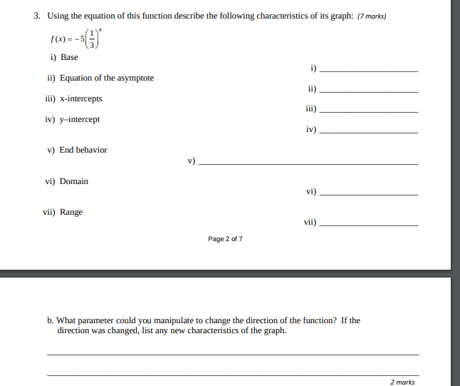3. Using the equation of mis function describe