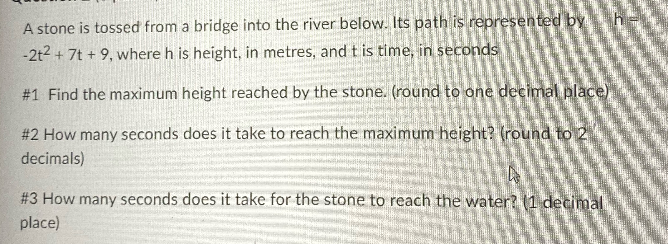 A stone is tossed from a bridge into the river