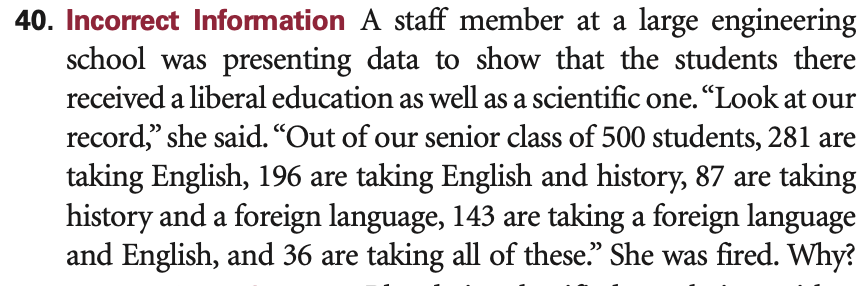 40. Incorrect Information A staff member at a