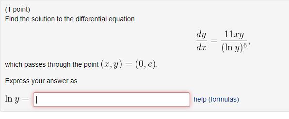(1 point] Solve the separable ditferential