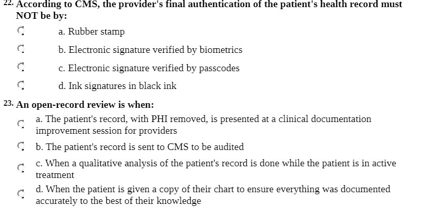 22. According to CMS, the provider's final