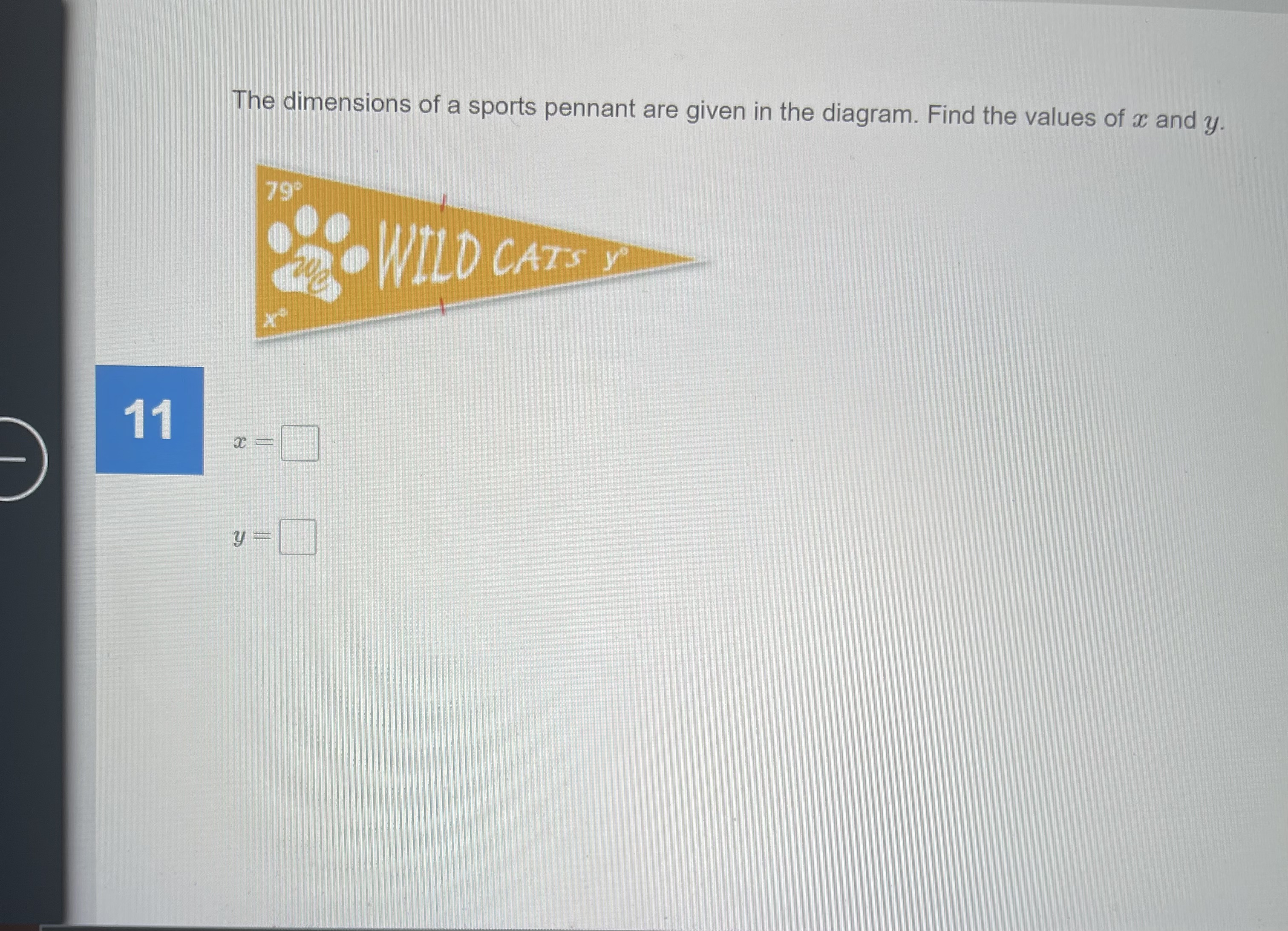 \fThe dimensions of a sports pennant are given in