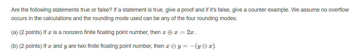 Are the following statements true or false? If a