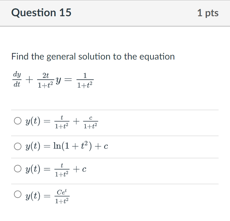 Question 1 1 pts Classify the equation 32f _