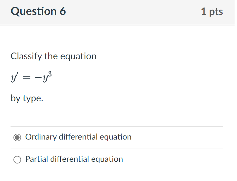 Question 1 1 pts Classify the equation 32f _