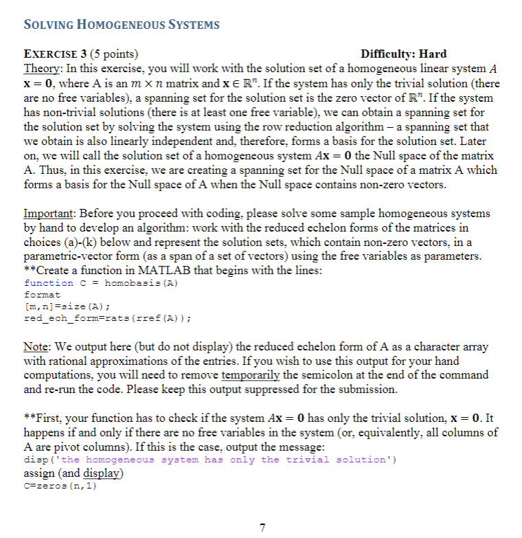 Somme HOMDGENEDUS SYSTEMS EXERCISE 3 (5 points)