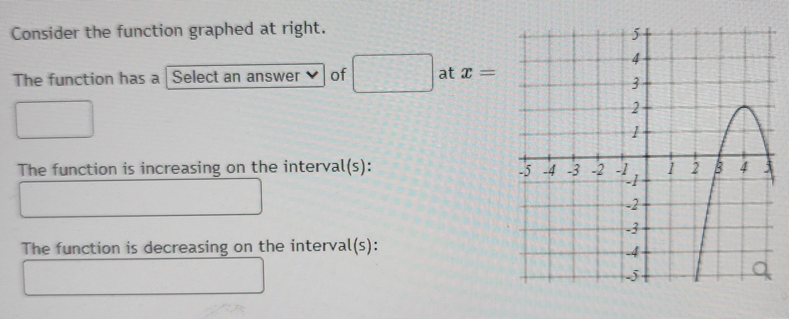 Find the domain and range of the function graphed