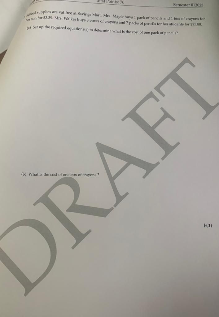 ints: 70 Semester 012023 school supplies are vat