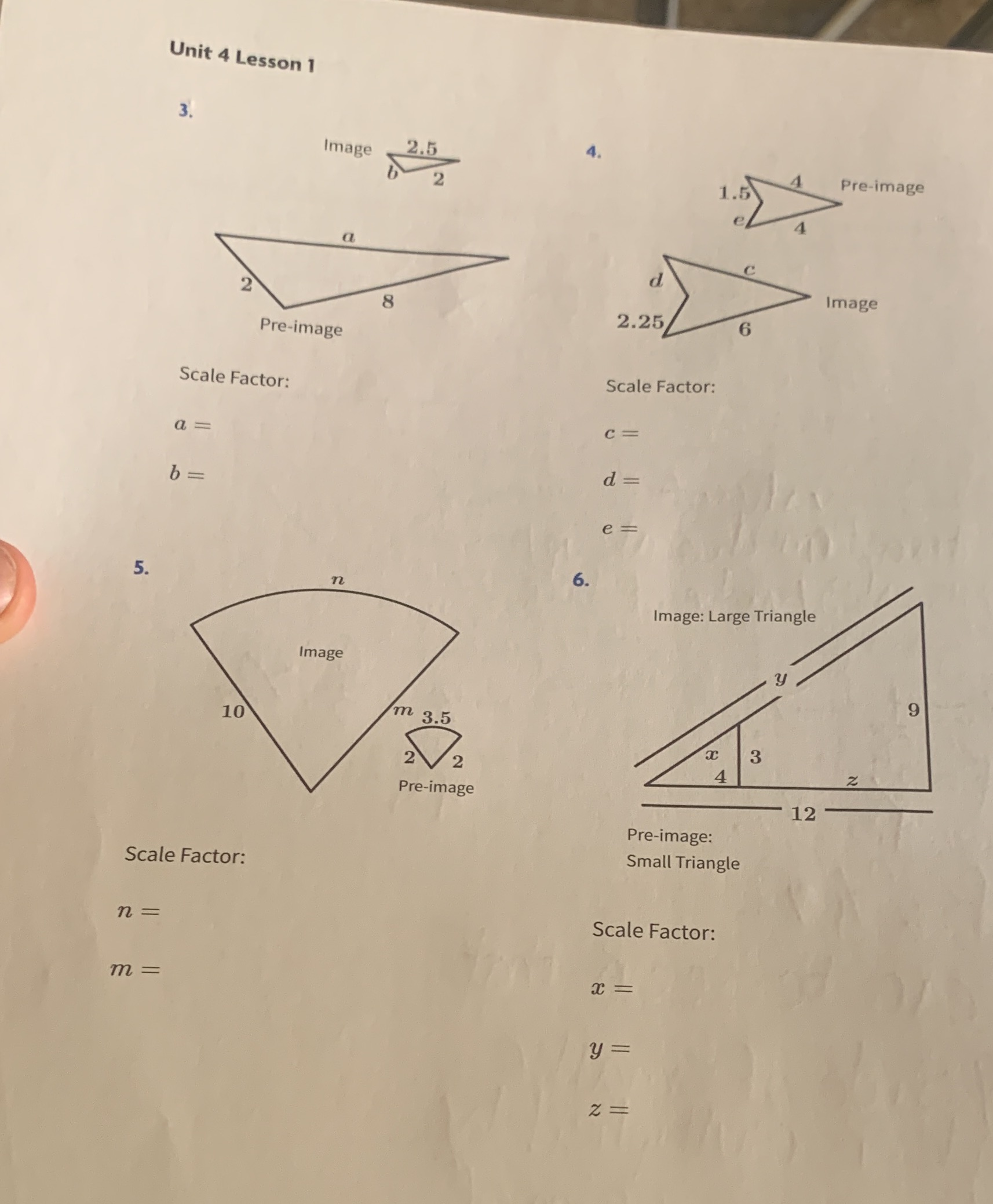 Unit 4 Lesson 1 3. Image 4 2 1.5 Pre-image a 2