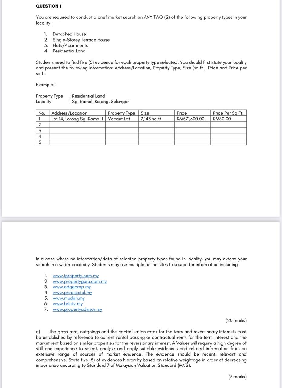 QUESTION 1 You are required to conduct a brief