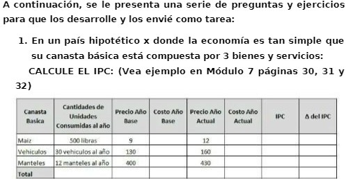 A continuacion, se le presenta una serie de