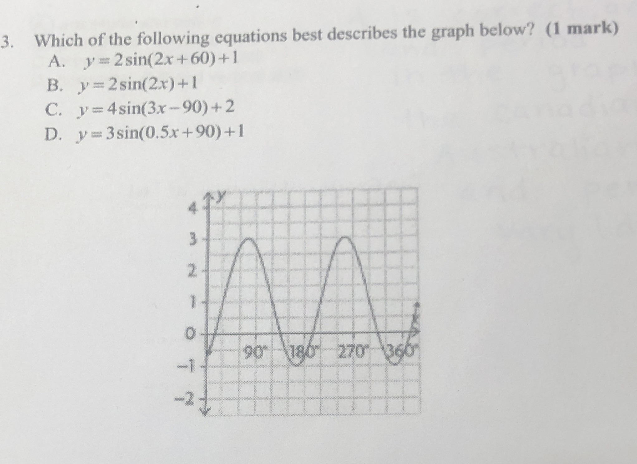 3. Which of the following equations best