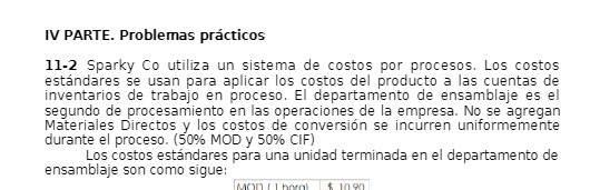 IV PARTE. Problemas practicos 11-2 Sparky Co