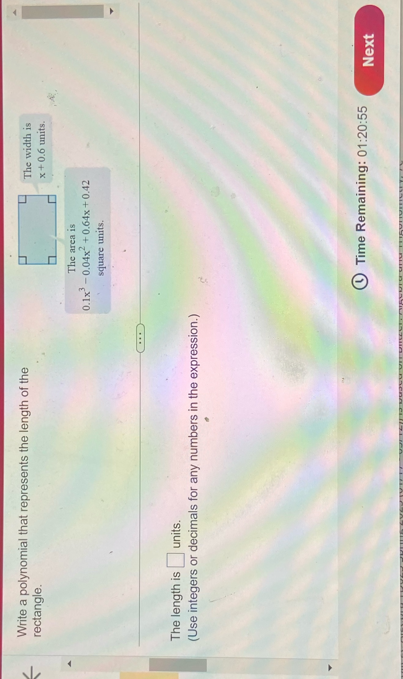 Write a polynomial that represents the length of