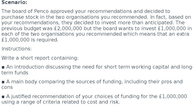 Scenario: The board of Penco approved your