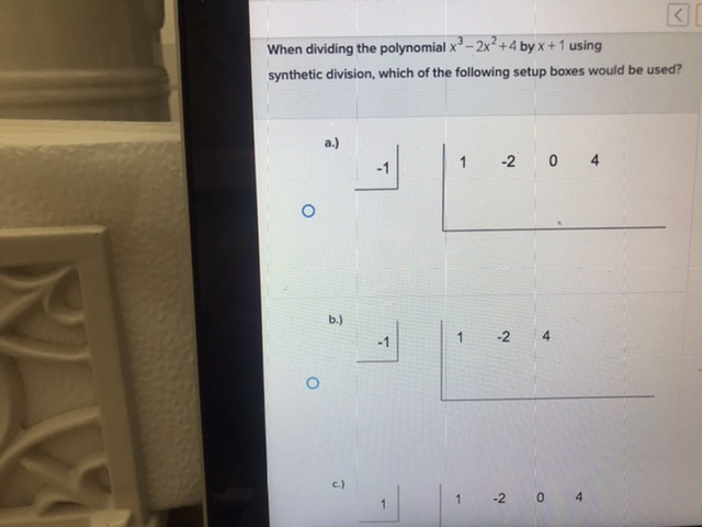 Which option is correct? \fWhen dividing the