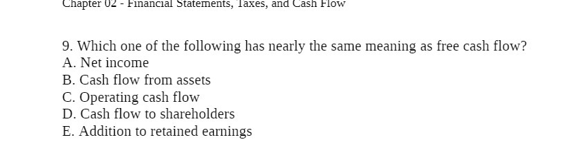 Chapter U2 Emanuel Statements, taxes, and Cash