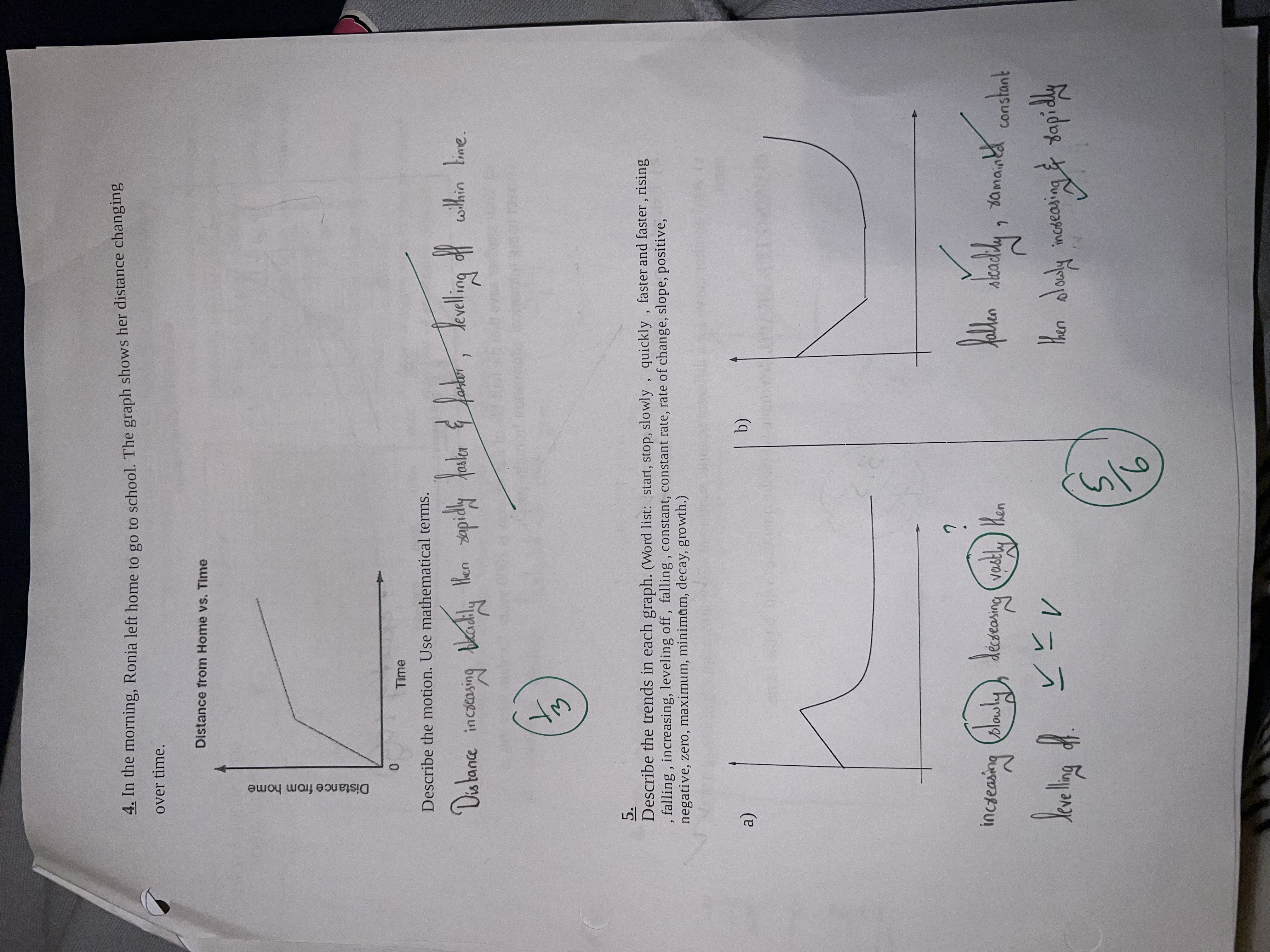 6. The graph below shows the quantity left from a