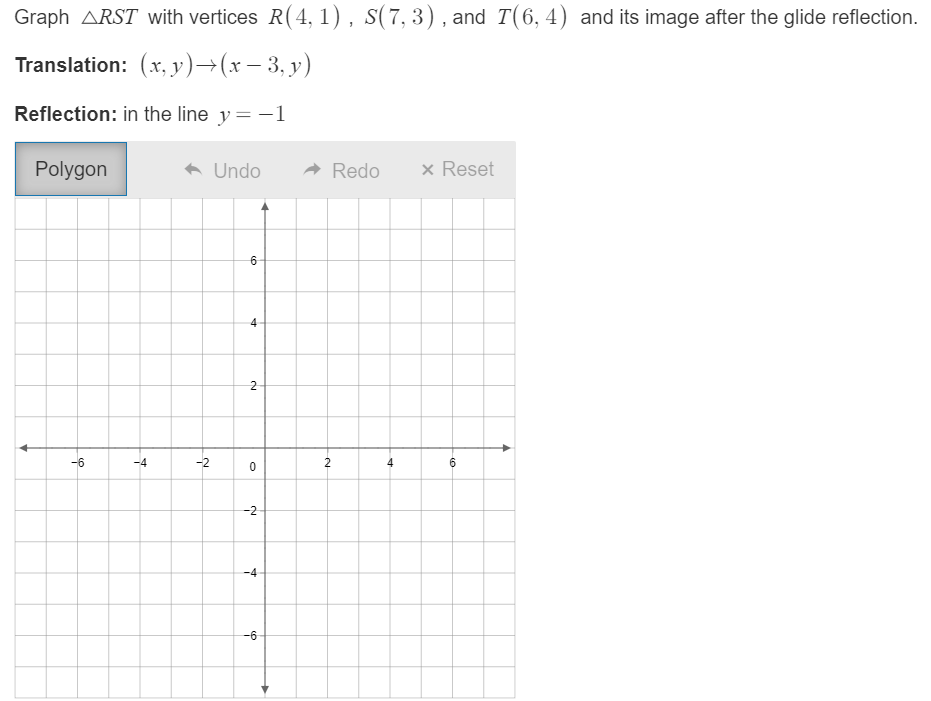 Graph ARST with vertices R(4, 1 ) , S( 7, 3 ) ,