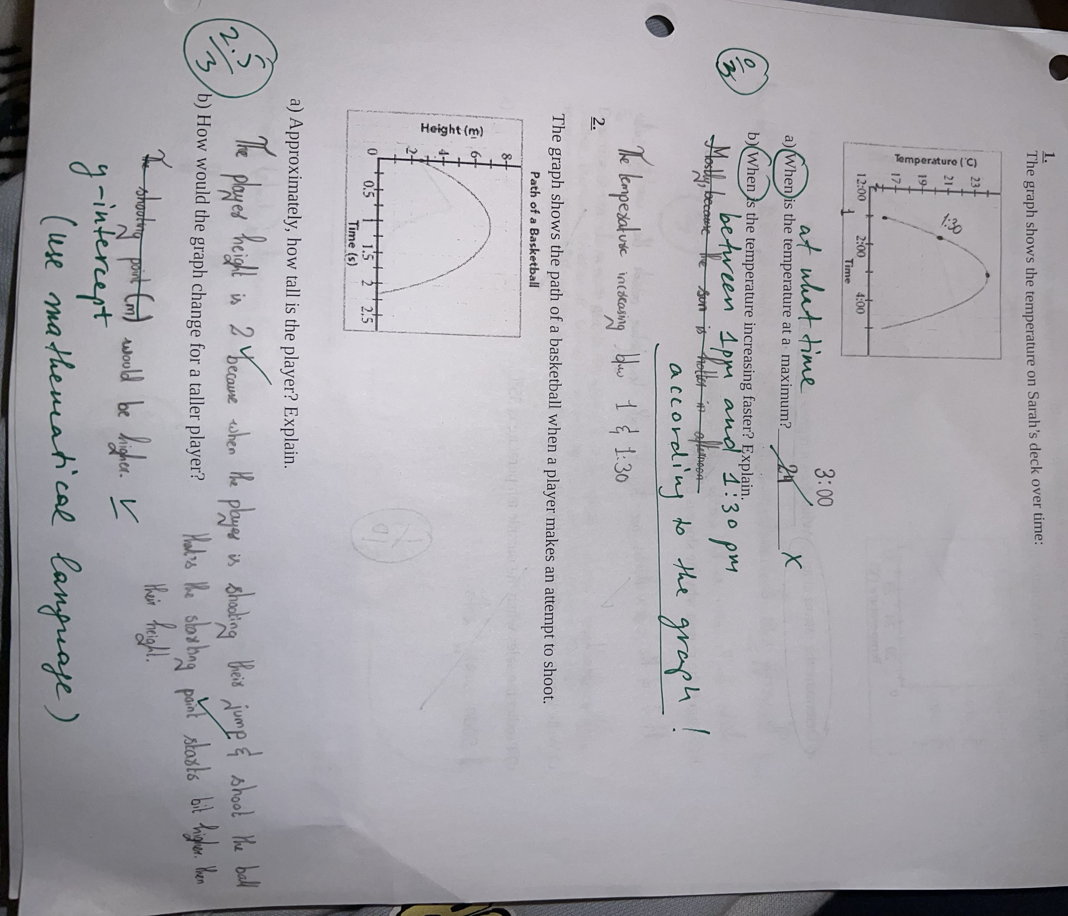 6. The graph below shows the quantity left from a