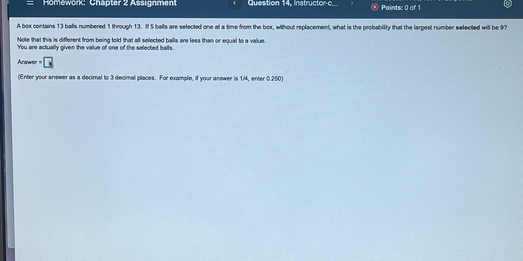 Homework: Chapter 2 Assignment < Question 14,