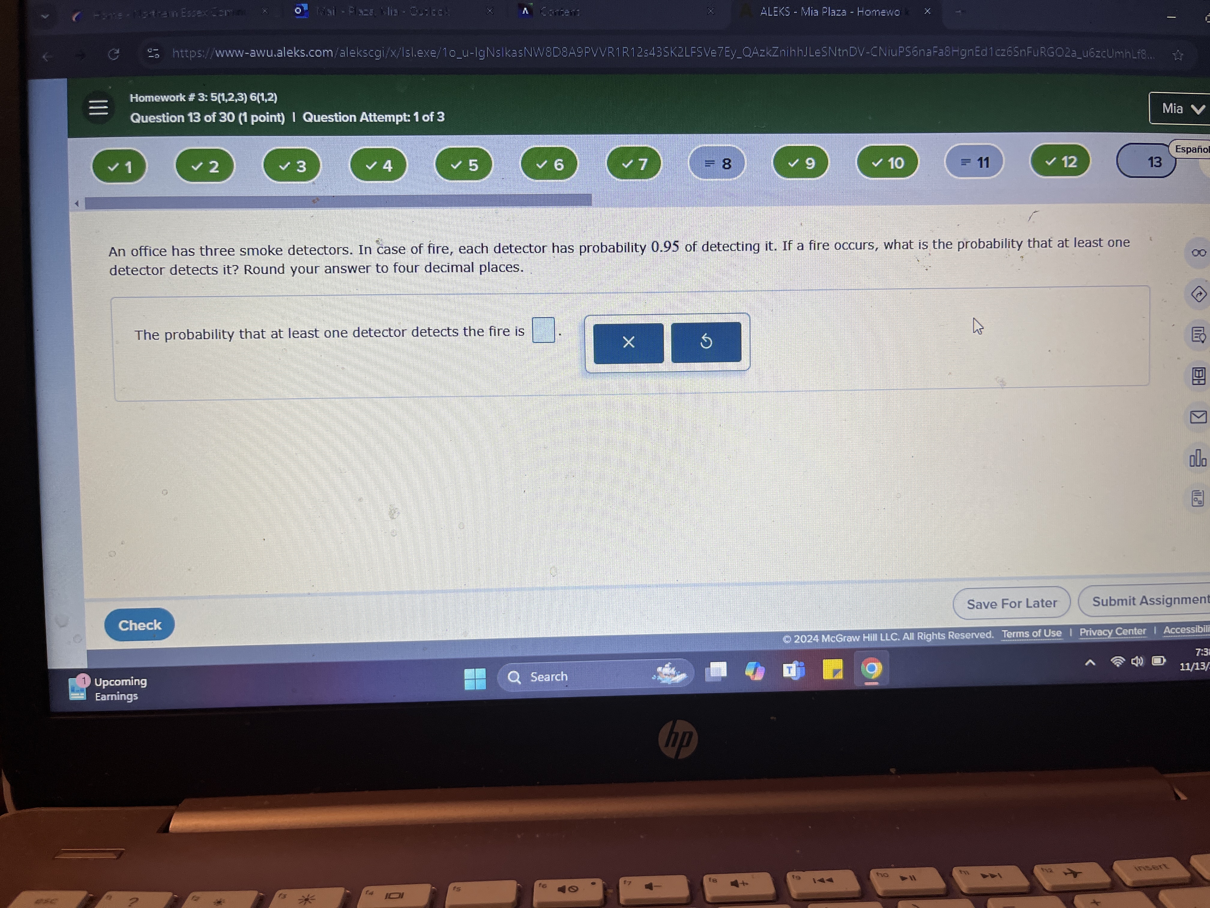 Homework # 3: 5(1,2,3) 6(1,2) Question 13 of 30
