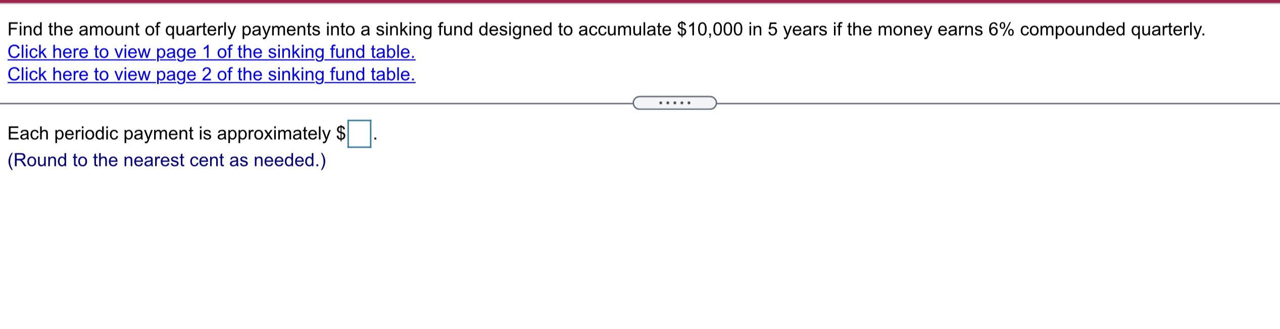 Find the amount of quarterly payments into a