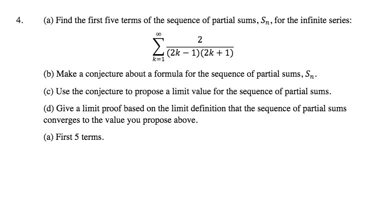 4. (a) Find the first five terms of the sequence