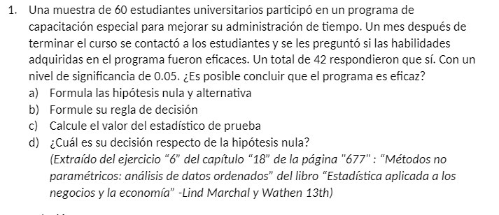 1. Una muestra de 60 estudiantes universitarios