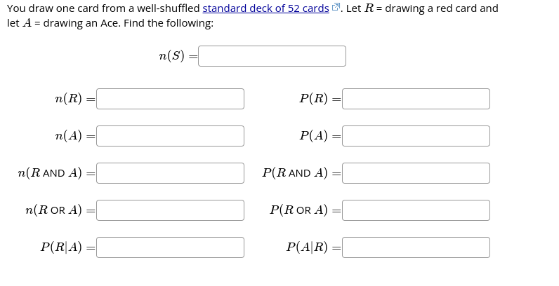 You draw one card from a well-shuffled standard