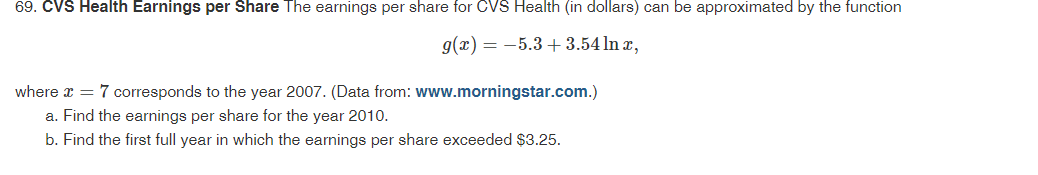 69. CV8 Health Earnings per Share The earnings