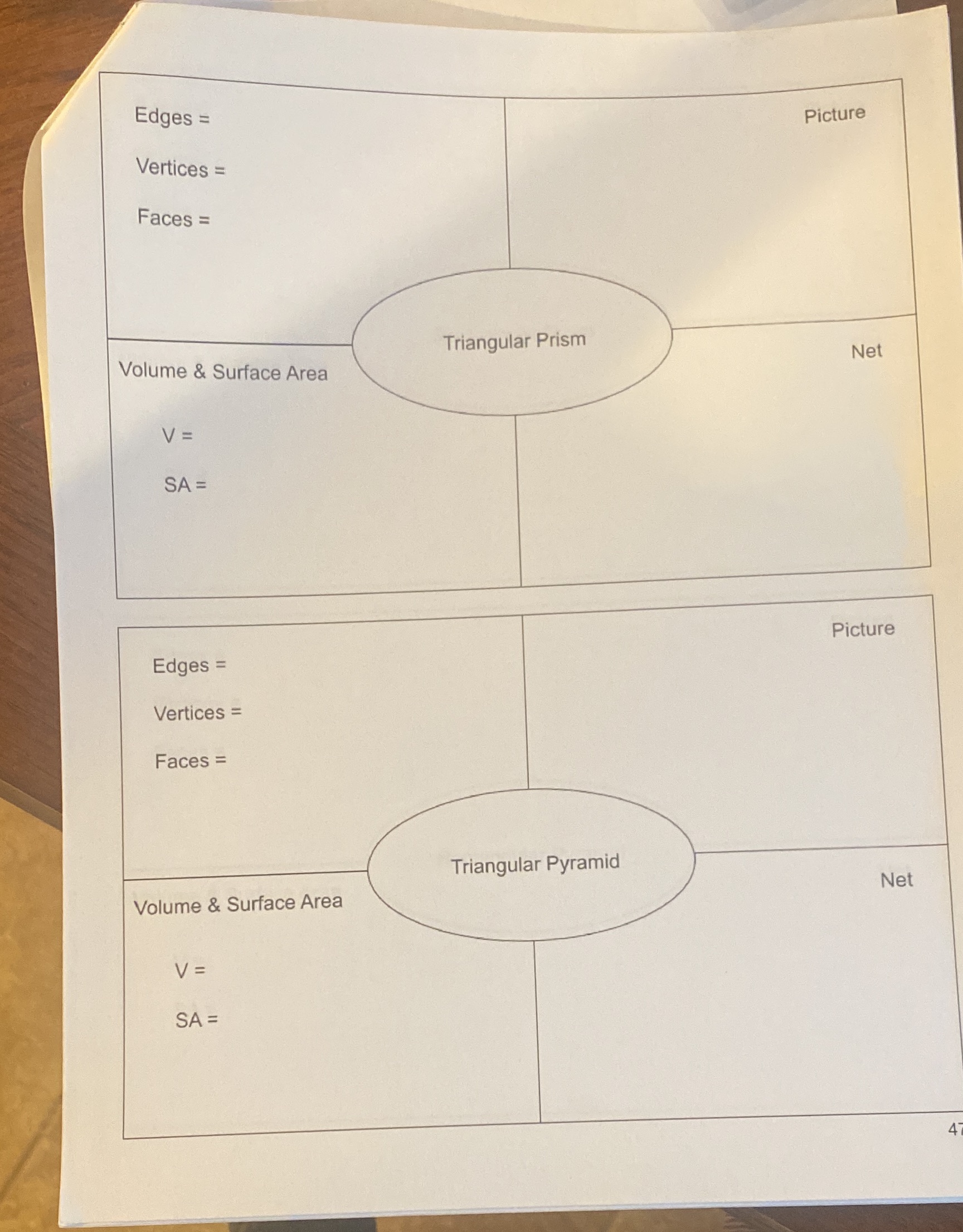 Triangular Prism Volume & Surface Area Edges =