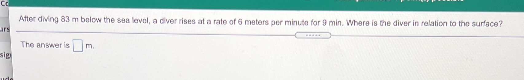 Aer diving 83 m below the sea level. a diver