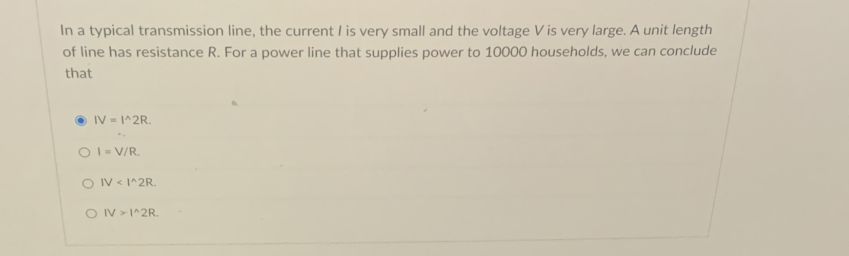 5...) In a typical transmission line, the current