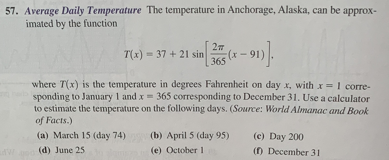 57. Average Daily Temperature The temperature in