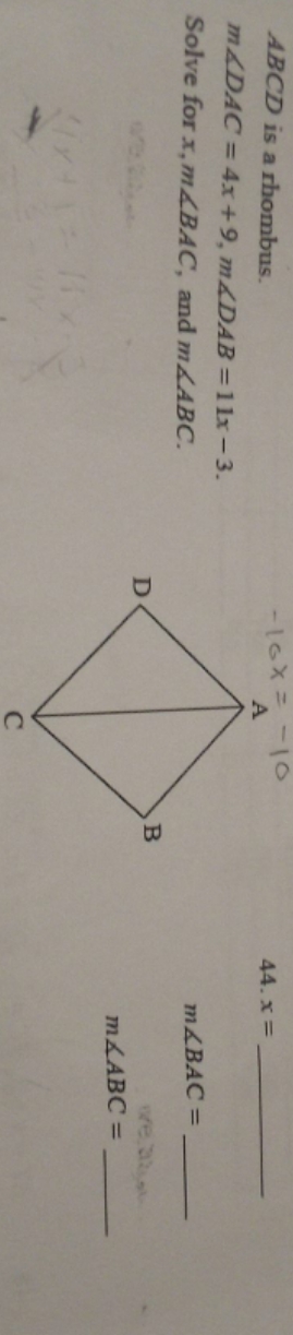 I need help asap can u help solve for x, m ABCD