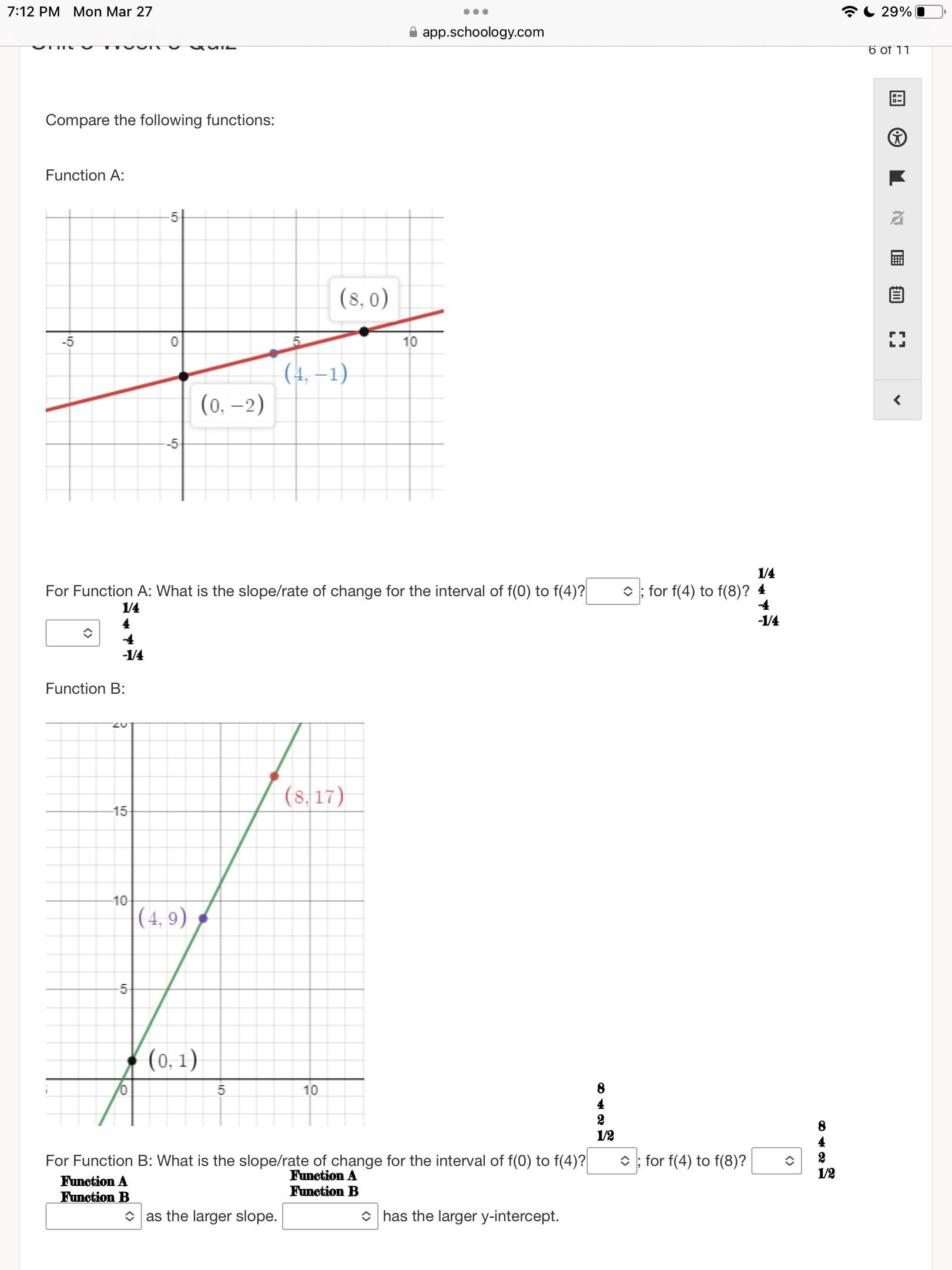 7:12 PM Mon Mar 27 . . . 29% app.schoology.com 6