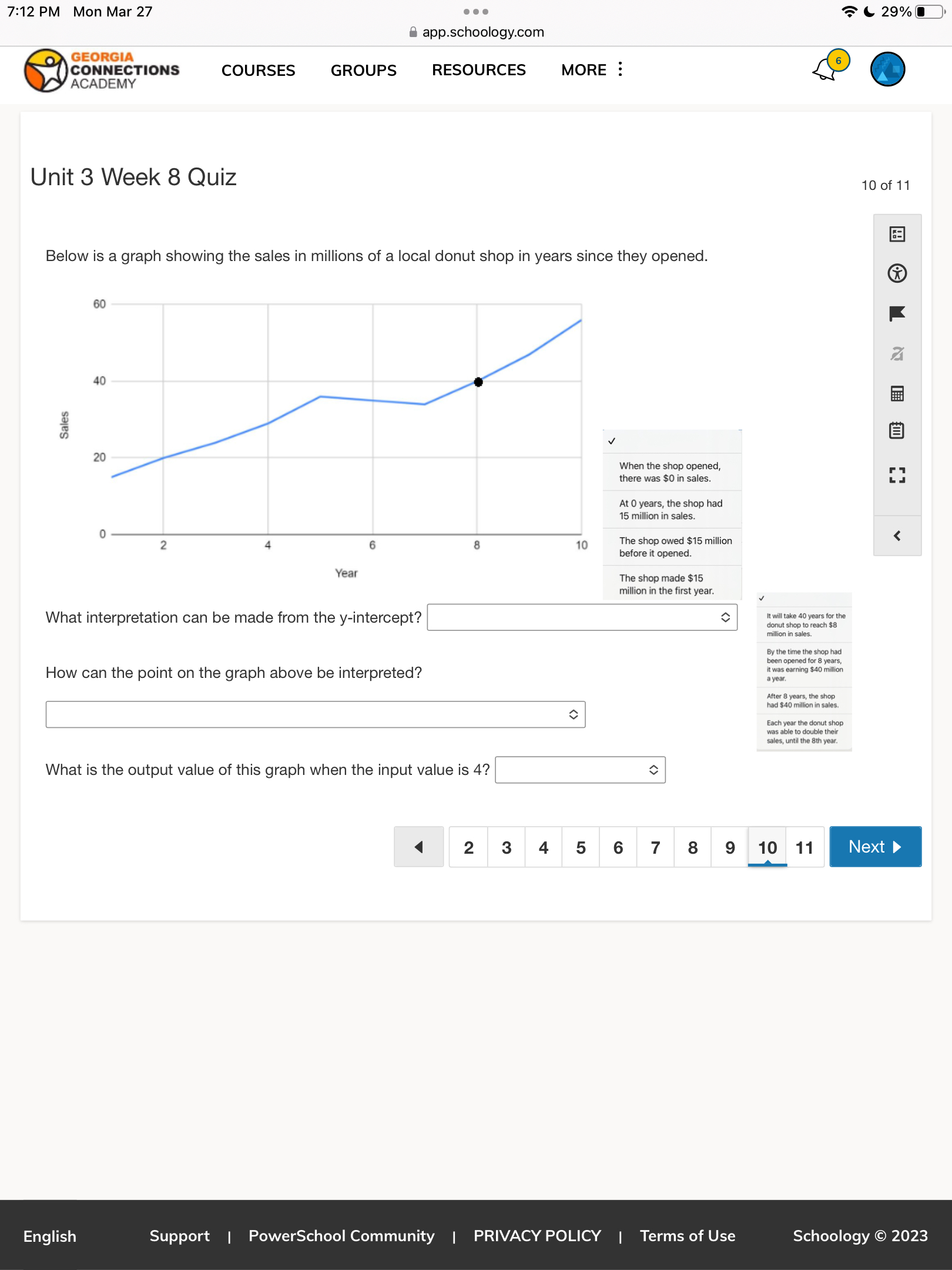 7:12 PM Mon Mar 27 . . . 29% app.schoology.com 6