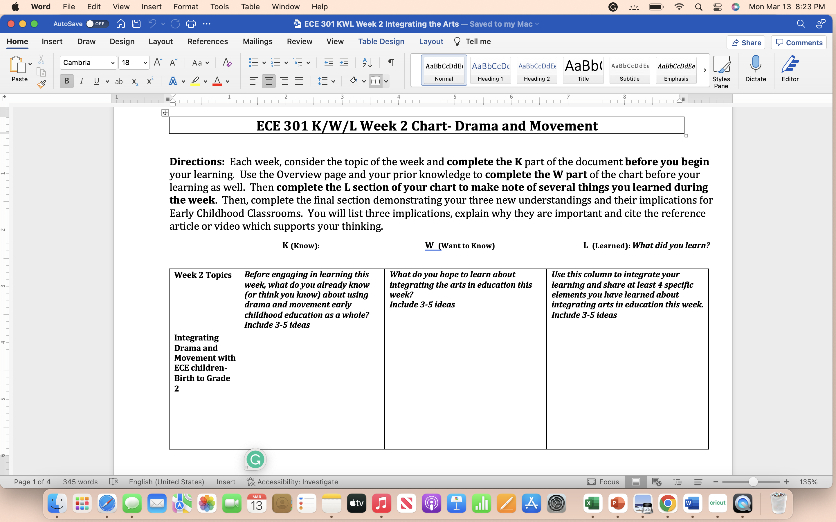 Table Window 6 Word File Edit View Insert Format