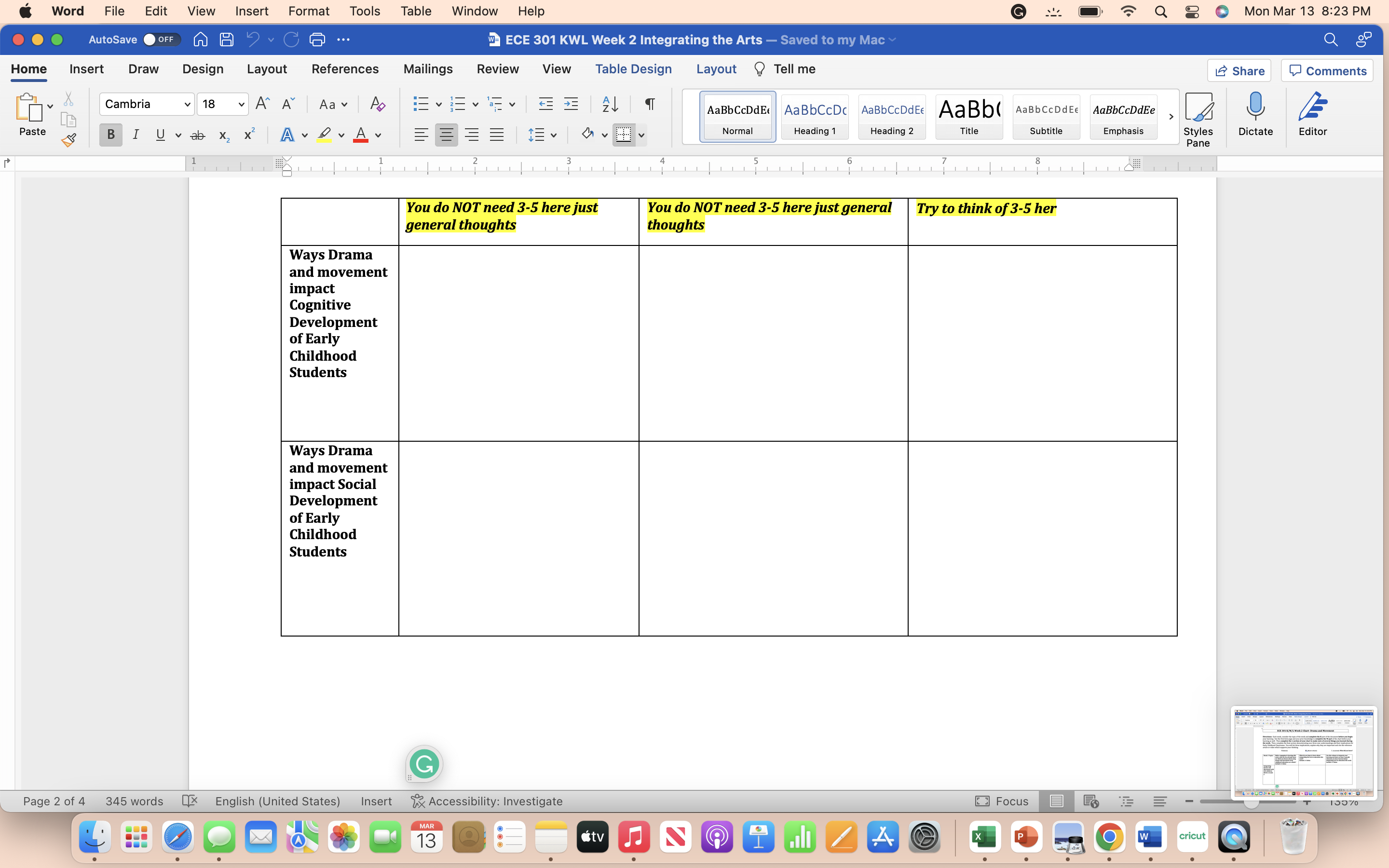 Table Window 6 Word File Edit View Insert Format