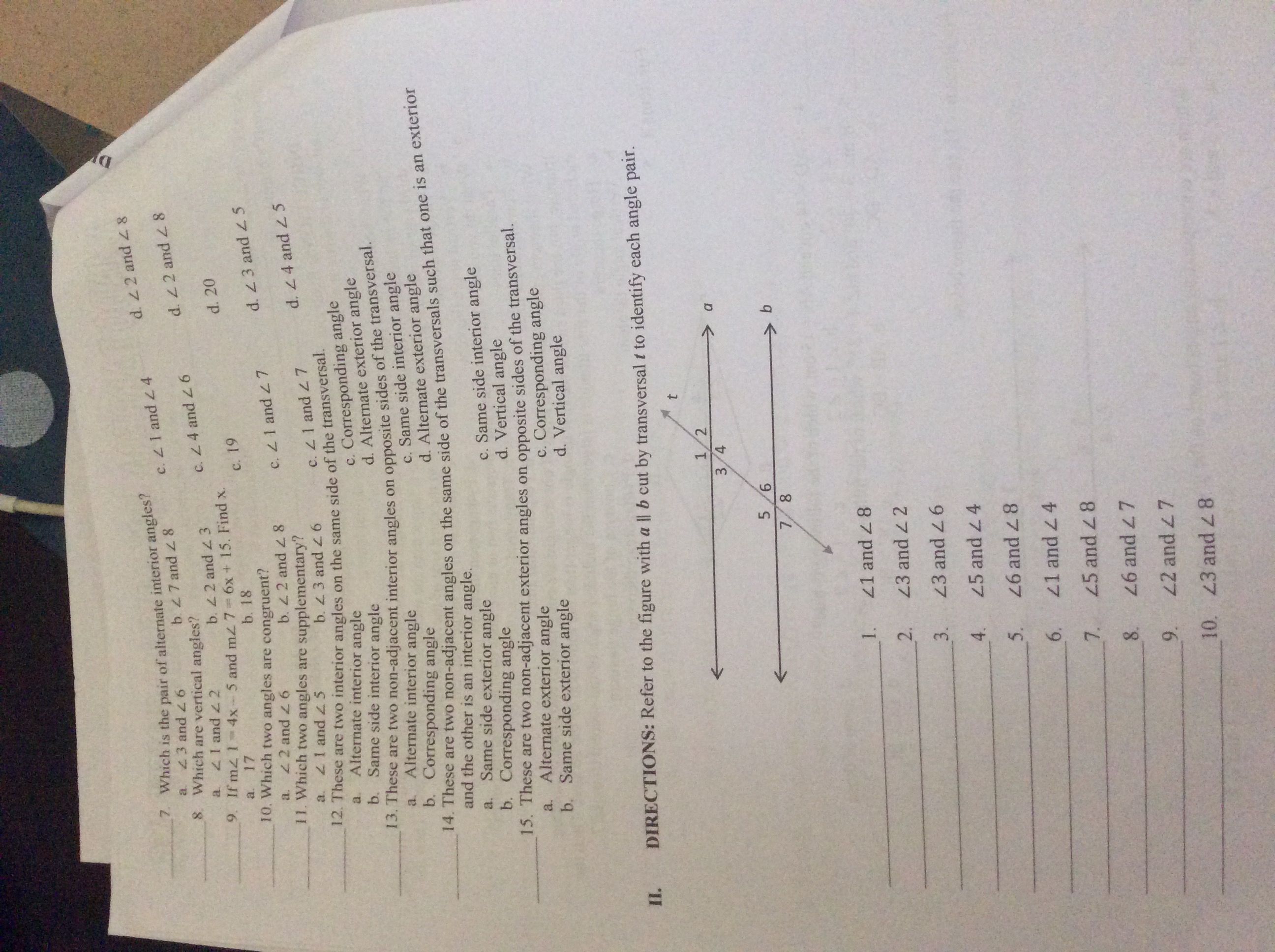 Can you answer this? Thank you. Par DIRECTIONS: