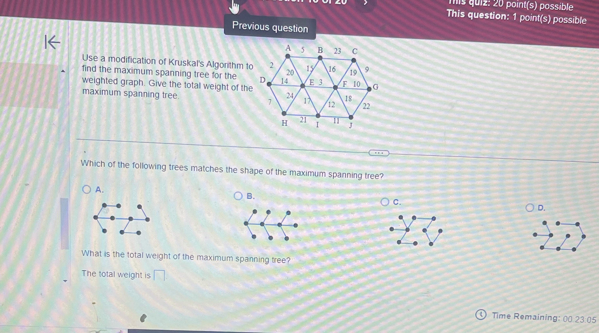 Help Inis quiz: 20 point(s) possible This