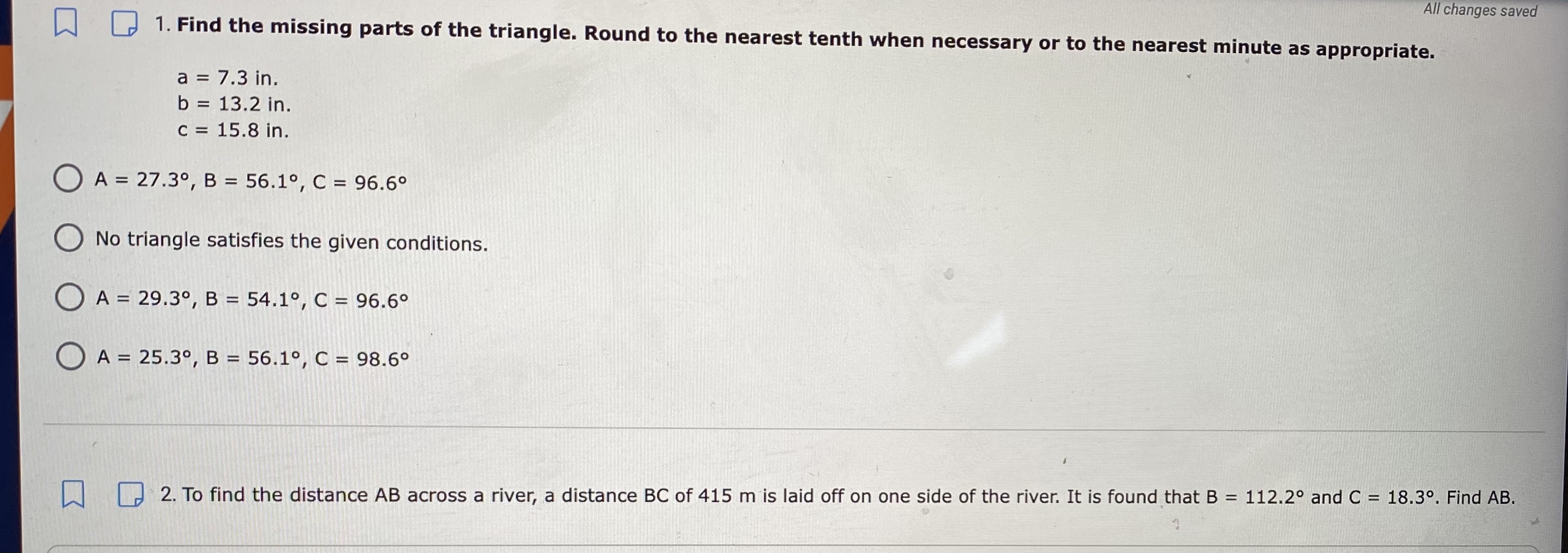 All changes saved 1. Find the missing parts of