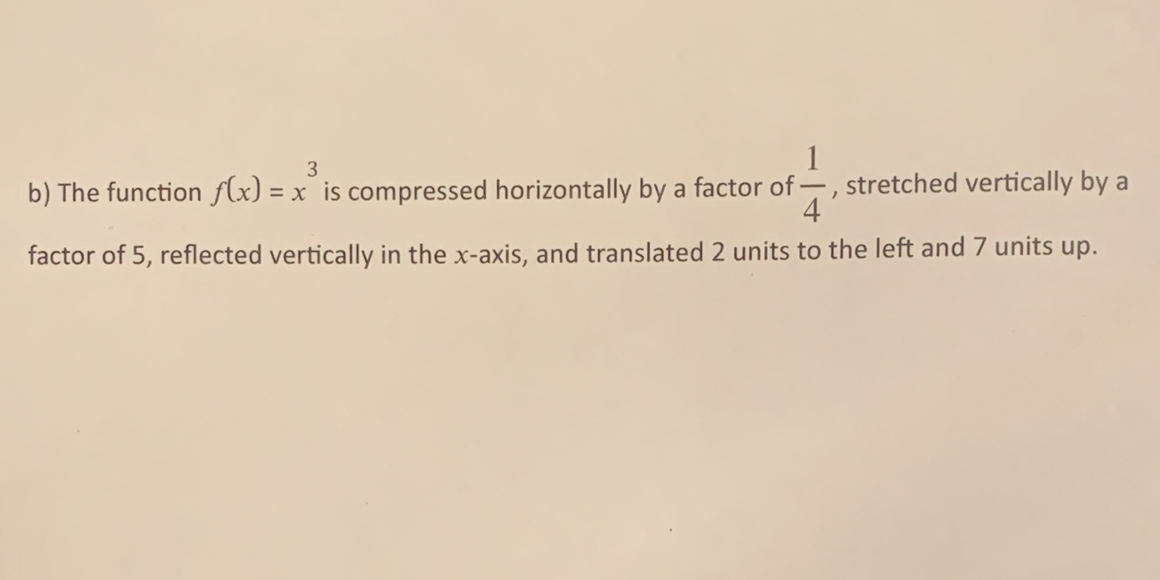 3 b) The function f(x) = x is compressed