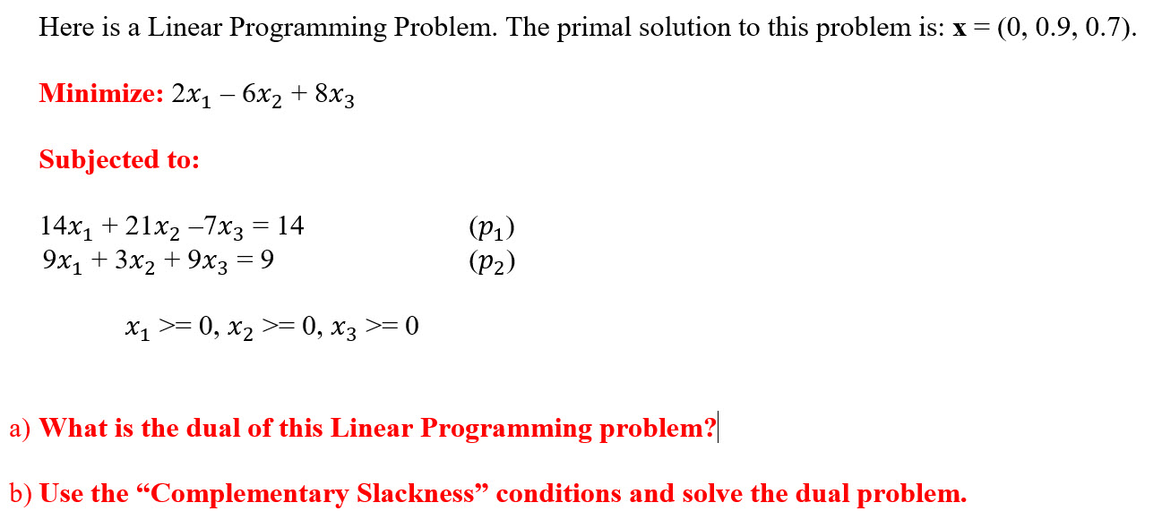 Here is 3 Linear Programming Problem. The primal