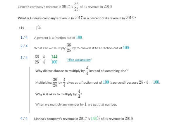 Really confused at how the answer is 144%...I'm
