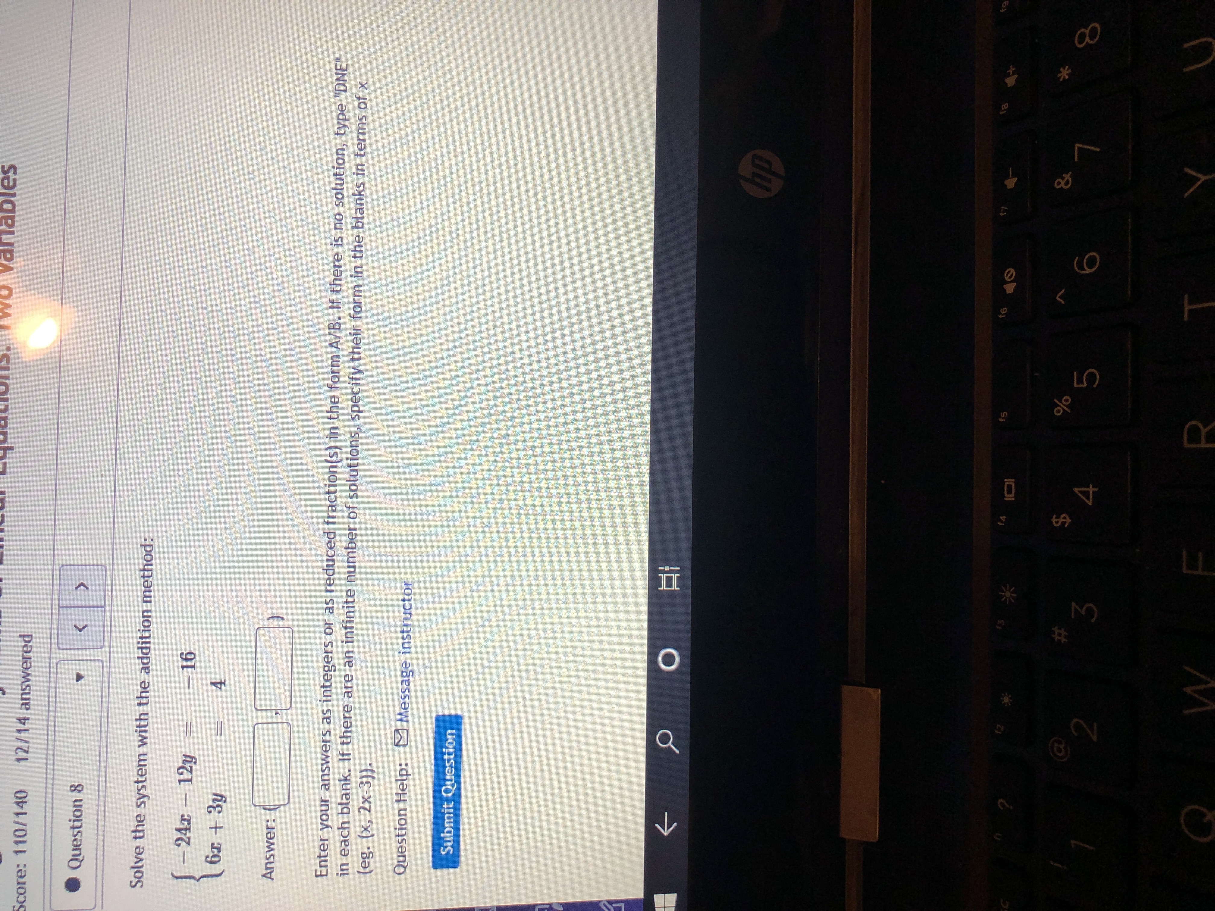 - wo variables Score: 110/140 12/14 answered