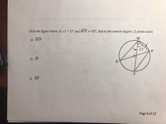 10) In the figure below, if 21 = 25 and MPT = 95,