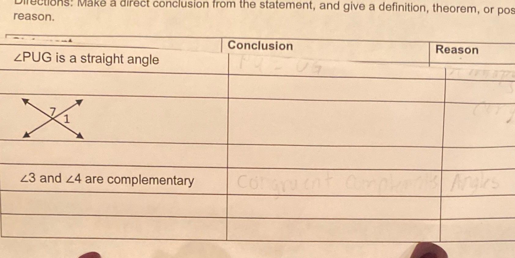 Dilections: Make a direct conclusion from the